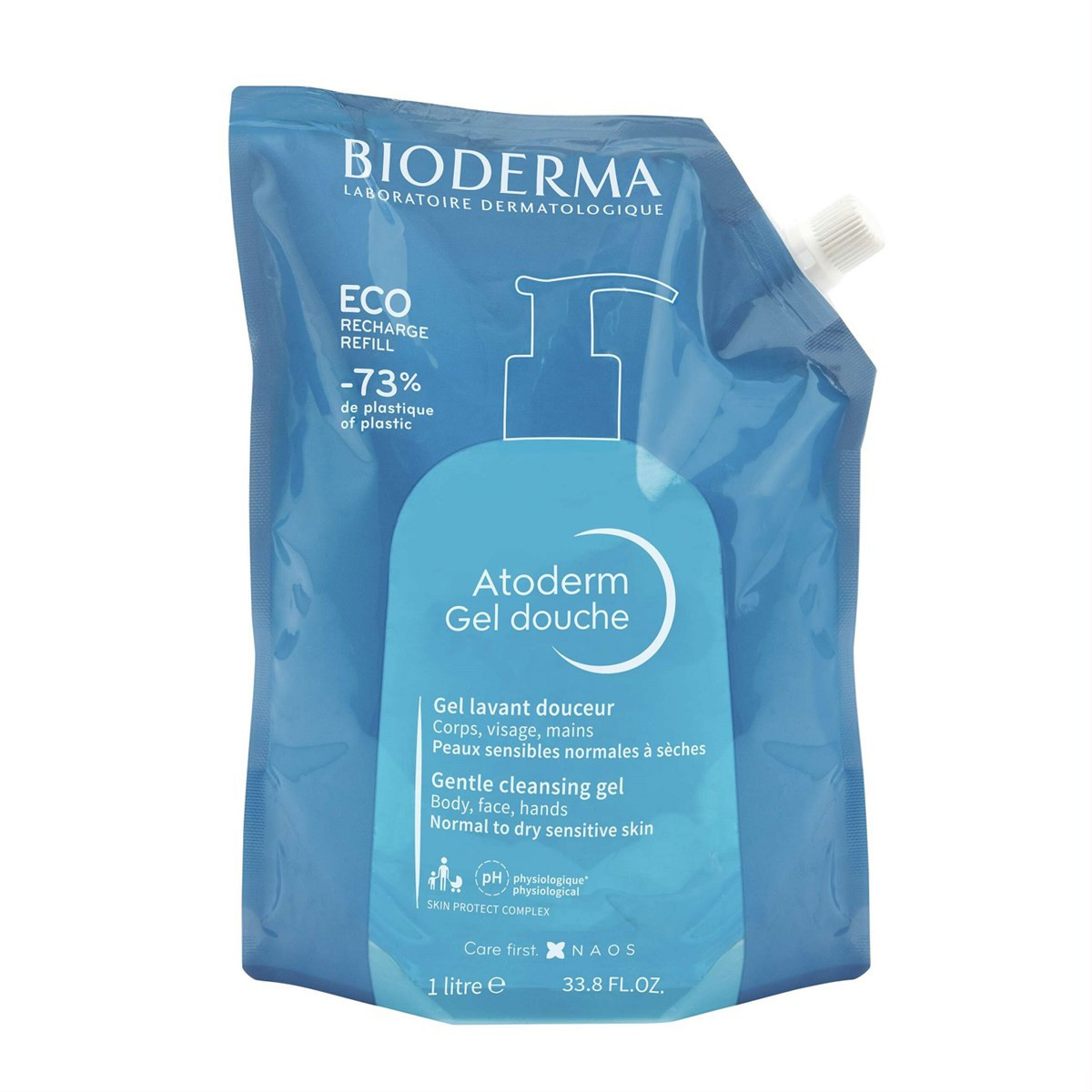 BIODERMA ATODERM GEL DOUCHE ECOREFILL, prausiklis normaliai, sausai odai, 1l