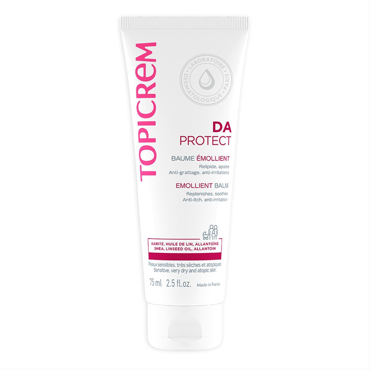 TOPICREM DA PROTECT, maitinamasis balzamas atopinei odai, 75 ml