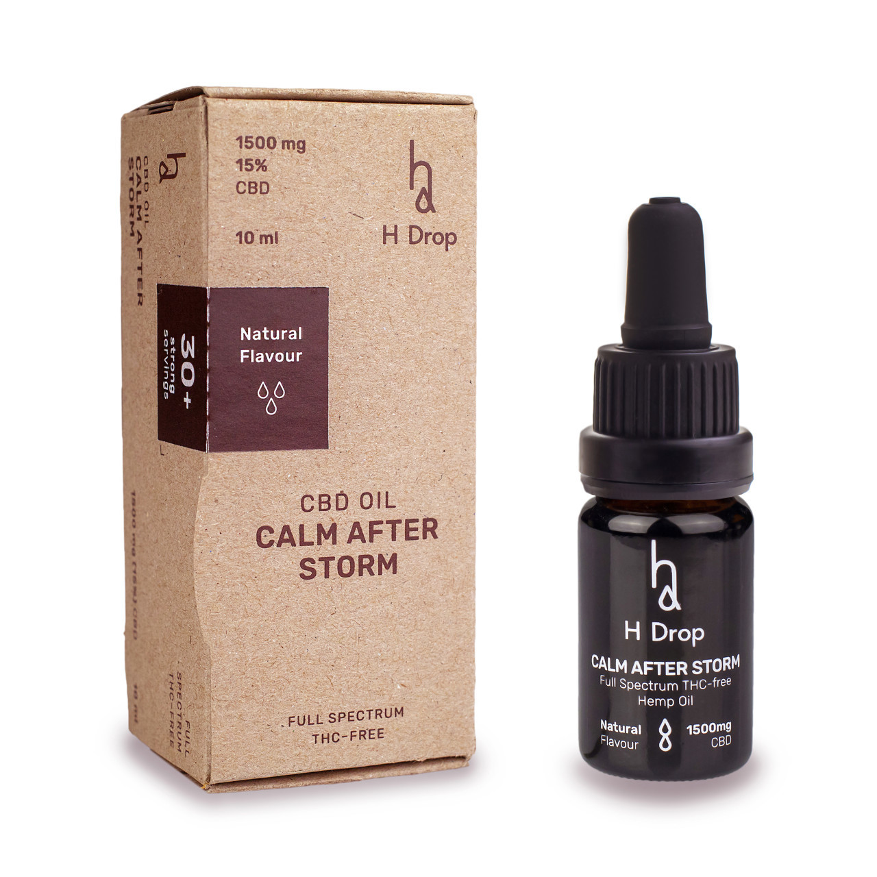 H DROP 15% kanapių CBD kūno aliejus CALM AFTER STORM (natūralus)
