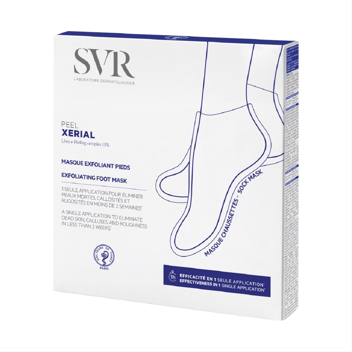 SVR XERIAL PEEL, rūgštinė šveičiamoji pėdų kaukė, 1 pora