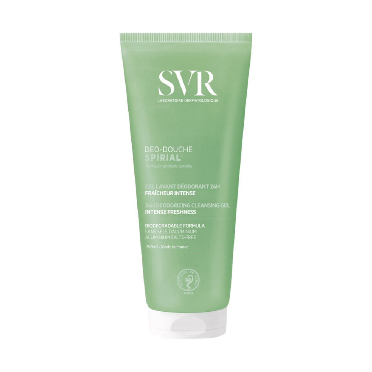 SVR SPIRIAL DEO-DOUCHE, dezodoruojantis kūno prausiklis su probiotikais , 200 ml