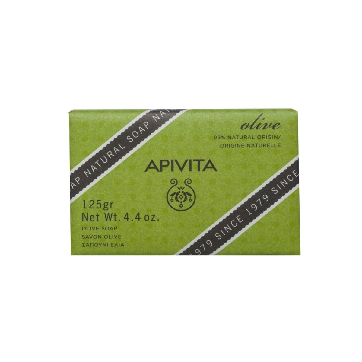APIVITA NATURAL, muilas su alyvuogėmis ir snapučiais, 125 g