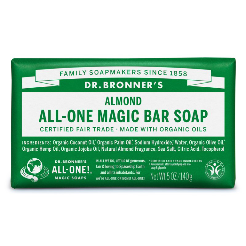 DR. BRONNER’S ALMOND, ekologiškas muilas su natūraliu migdolų kvapu, 140 g