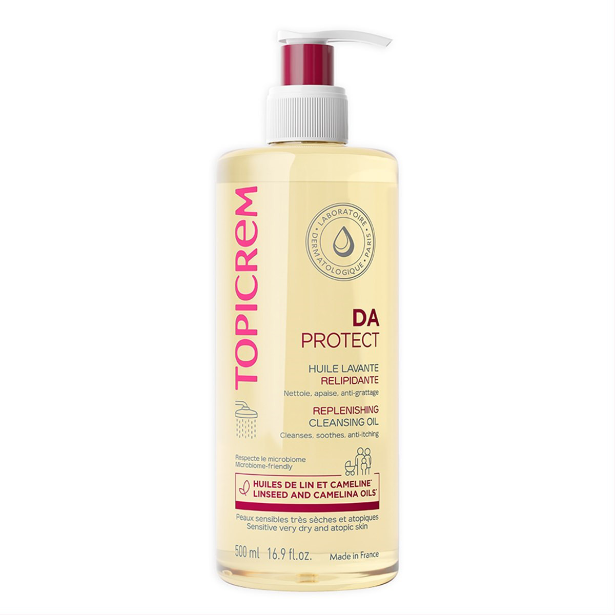 TOPICREM DA PROTECT, atkuriamasis prausiamasis aliejus, 500ml