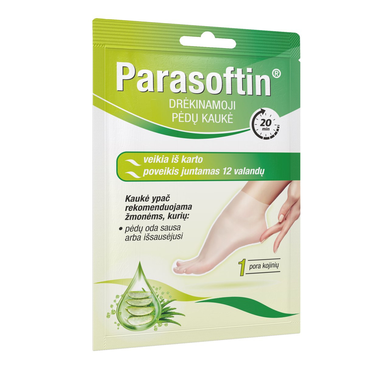 PARASOFTIN, drėkinamoji pėdų kaukė, 1 pora