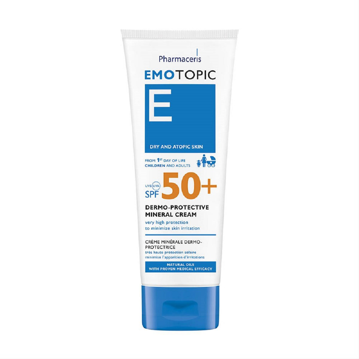 PHARMACERIS E, EMOTOPIC, kremas veidui ir kūnui, SPF50, 75ml