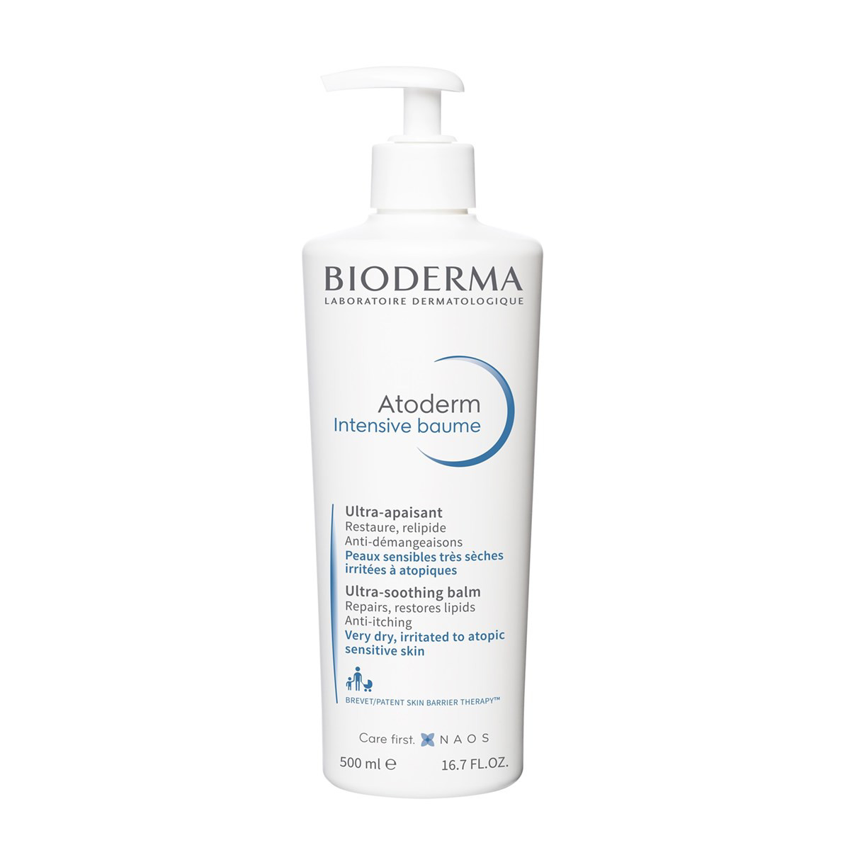 BIODERMA ATODERM INTENSIVE BAUME, kremas emolientas labai sausai ir atopiškai odai, bekvapis, 500 ml