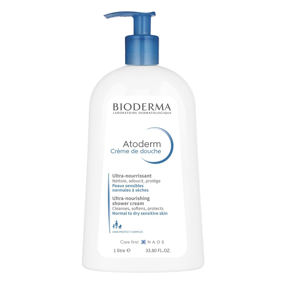 BIODERMA ATODERM CREME DE DOUCHE, maitinamasis kreminis prausiklis sausai odai, 1 l
