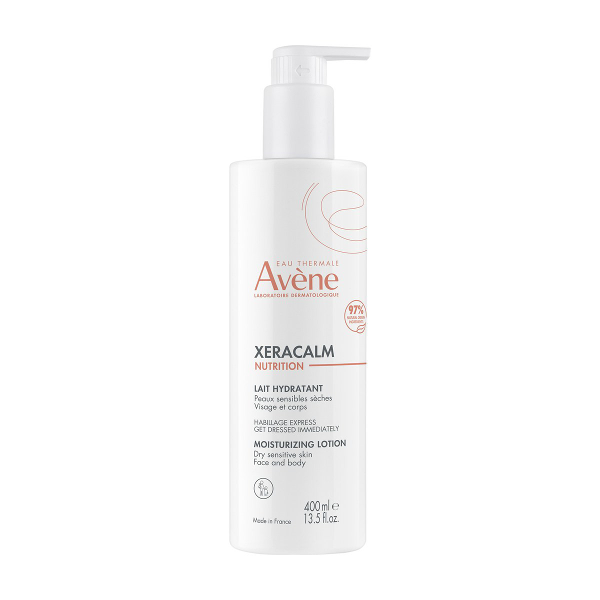 AVENE XERACALM NUTRITION, drėkinamasis pienelis veidui ir kūnui, 400 ml