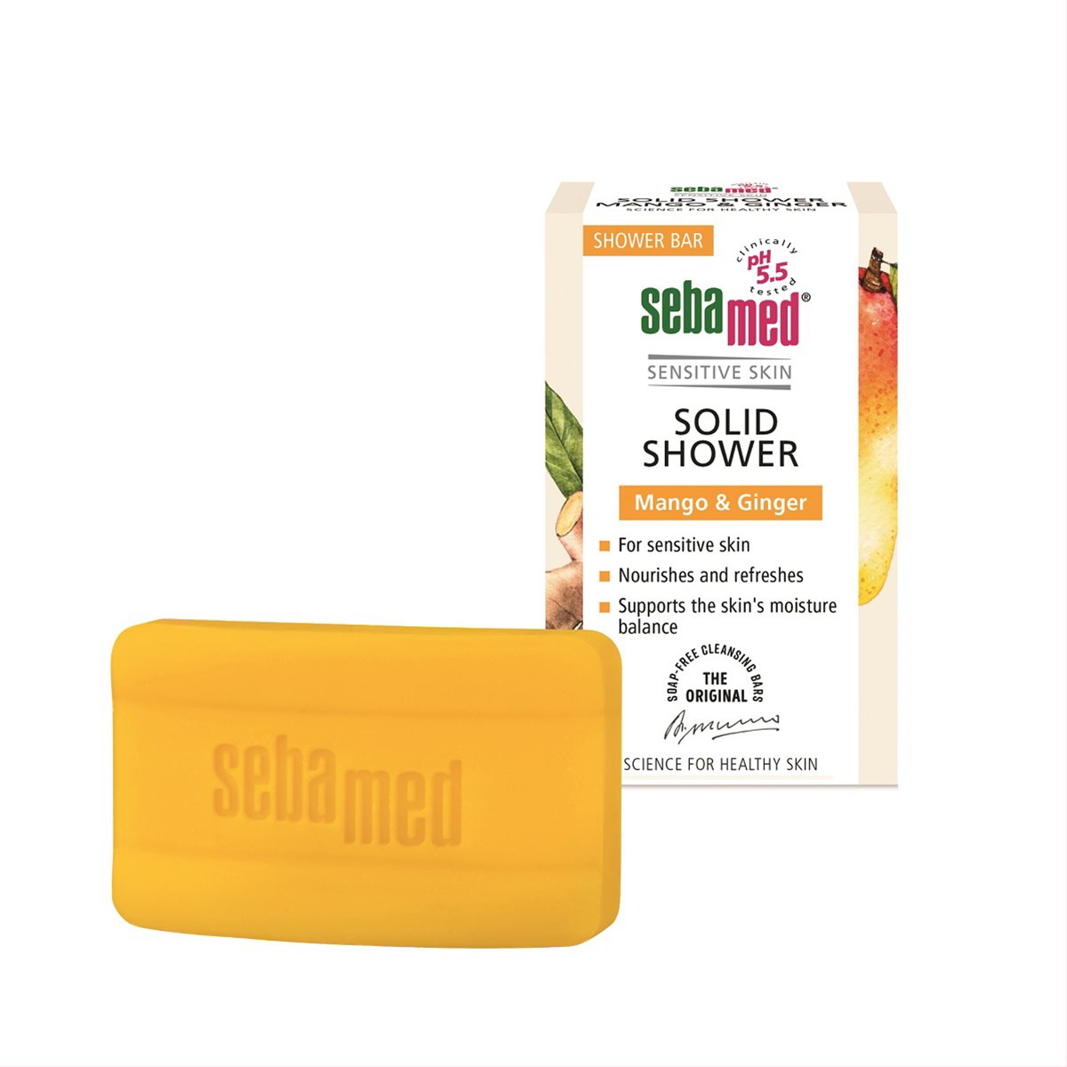 SEBAMED MANGO&GINGER, kietasis kūno prausiklis, 100 g