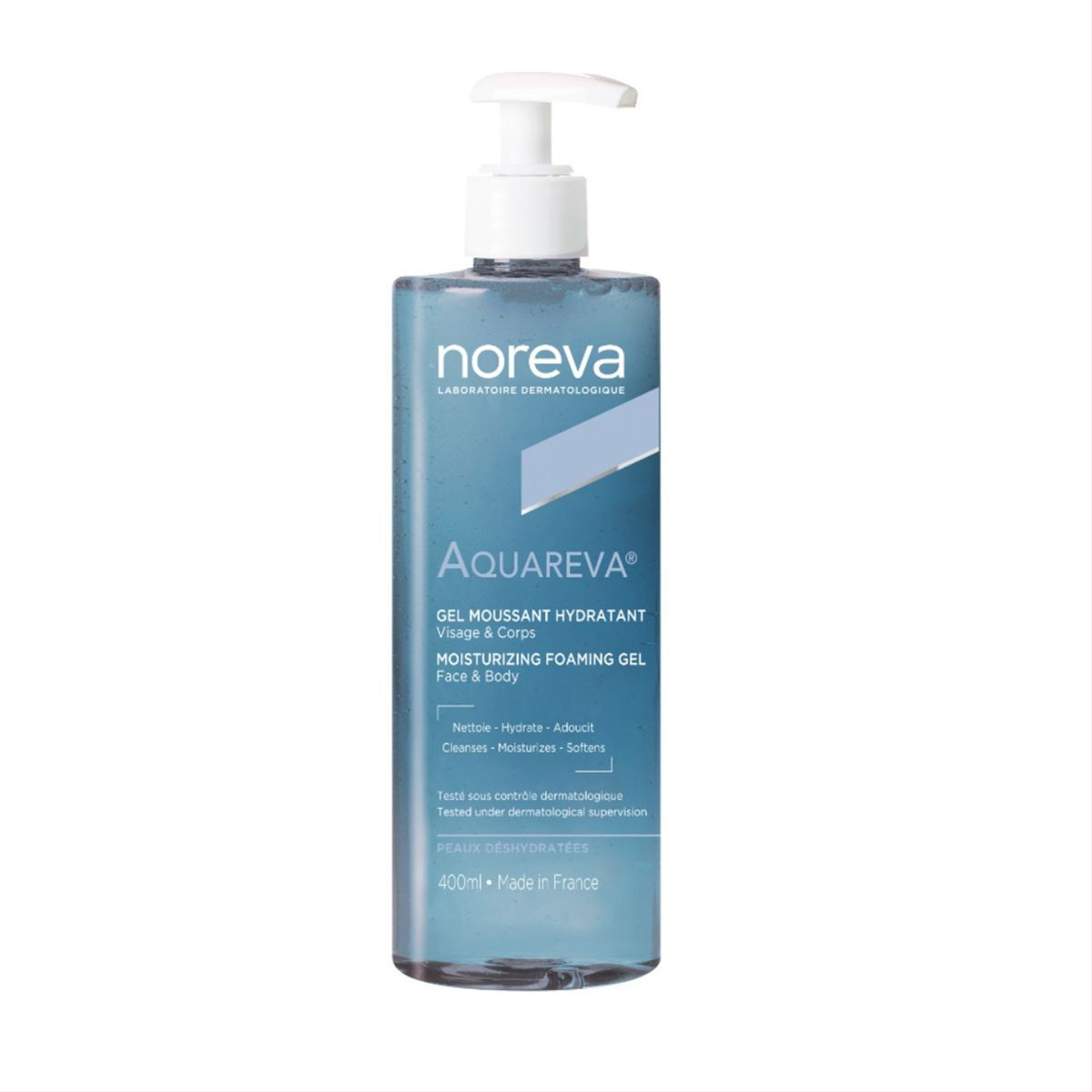 NOREVA AQUAREVA, drėkinantis, putojantis prausiklis, 400ml