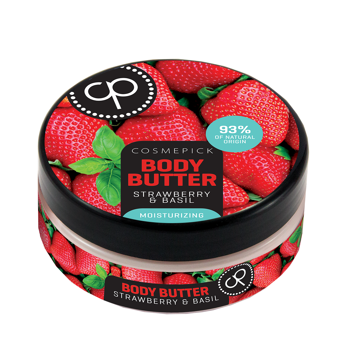 Cosmepick kūno sviestas su braškėmis ir baziliku Perfect Body, 200 ml