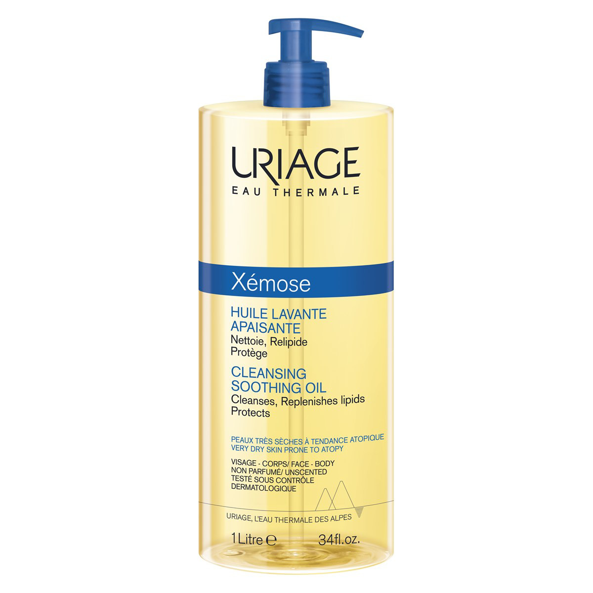 URIAGE XEMOSE HUILE, aliejinis prausiklis veidui ir kūnui, 1 l
