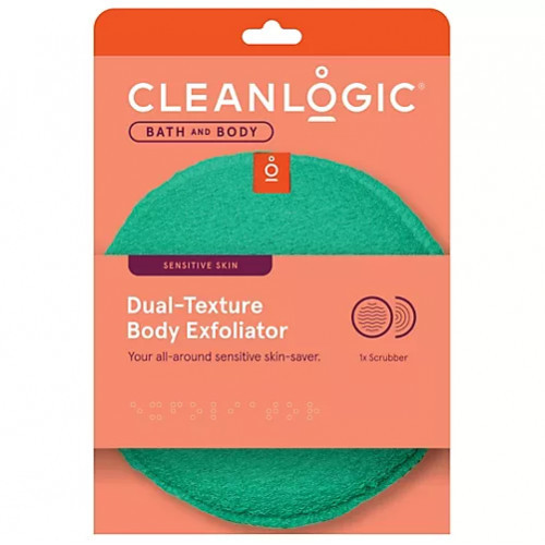 Cleanlogic Bath & Body Sensitive Skin Dual-Texture Body Exfoliator Kūno šveitimo kempinė, Emerald