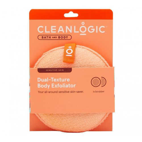 Cleanlogic Bath & Body Sensitive Skin Dual-Texture Body Exfoliator Kūno šveitimo kempinė, Coral