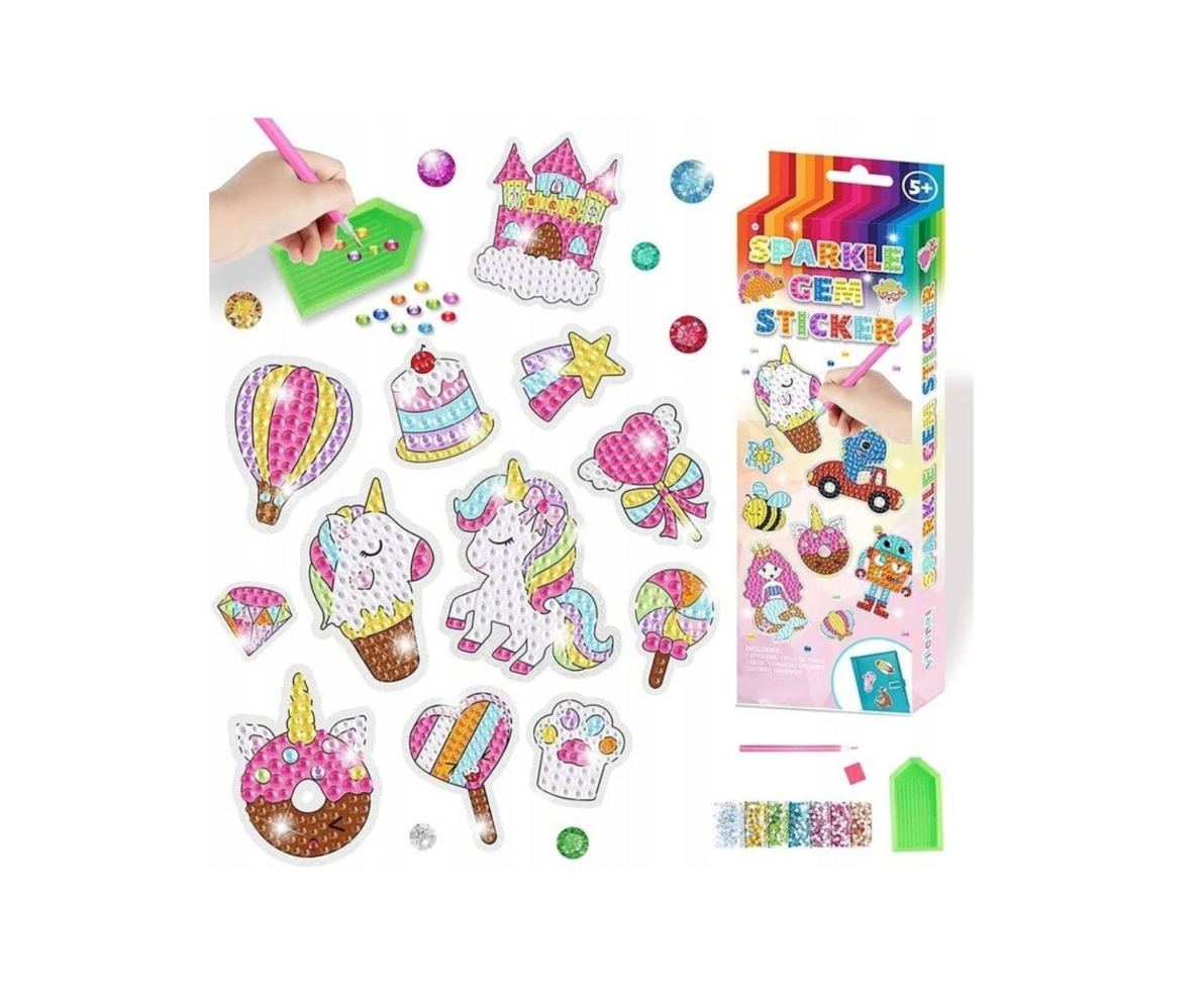 Deimantinės mozaikos lipdukai 23 vnt./ UNICORN