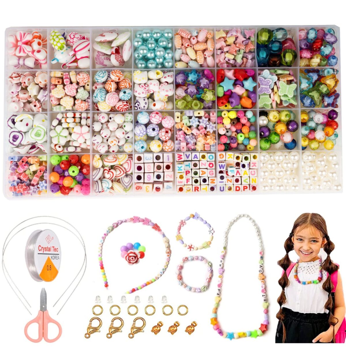 Karoliukai vaikiškiems papuošalams kurti,  900 vnt.