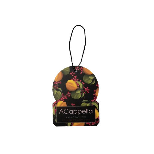 Acappella Car Perfume Black Edition Kvapusis kartoninis pakabukas, Pink pepper & Guaiac wood