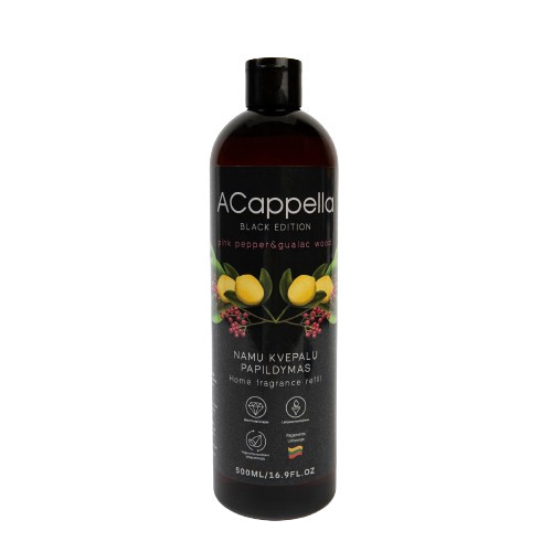 Acappella Black Edition Pink Pepper & Guaiac Wood Refill Namų kvapo papildymas, 500ml