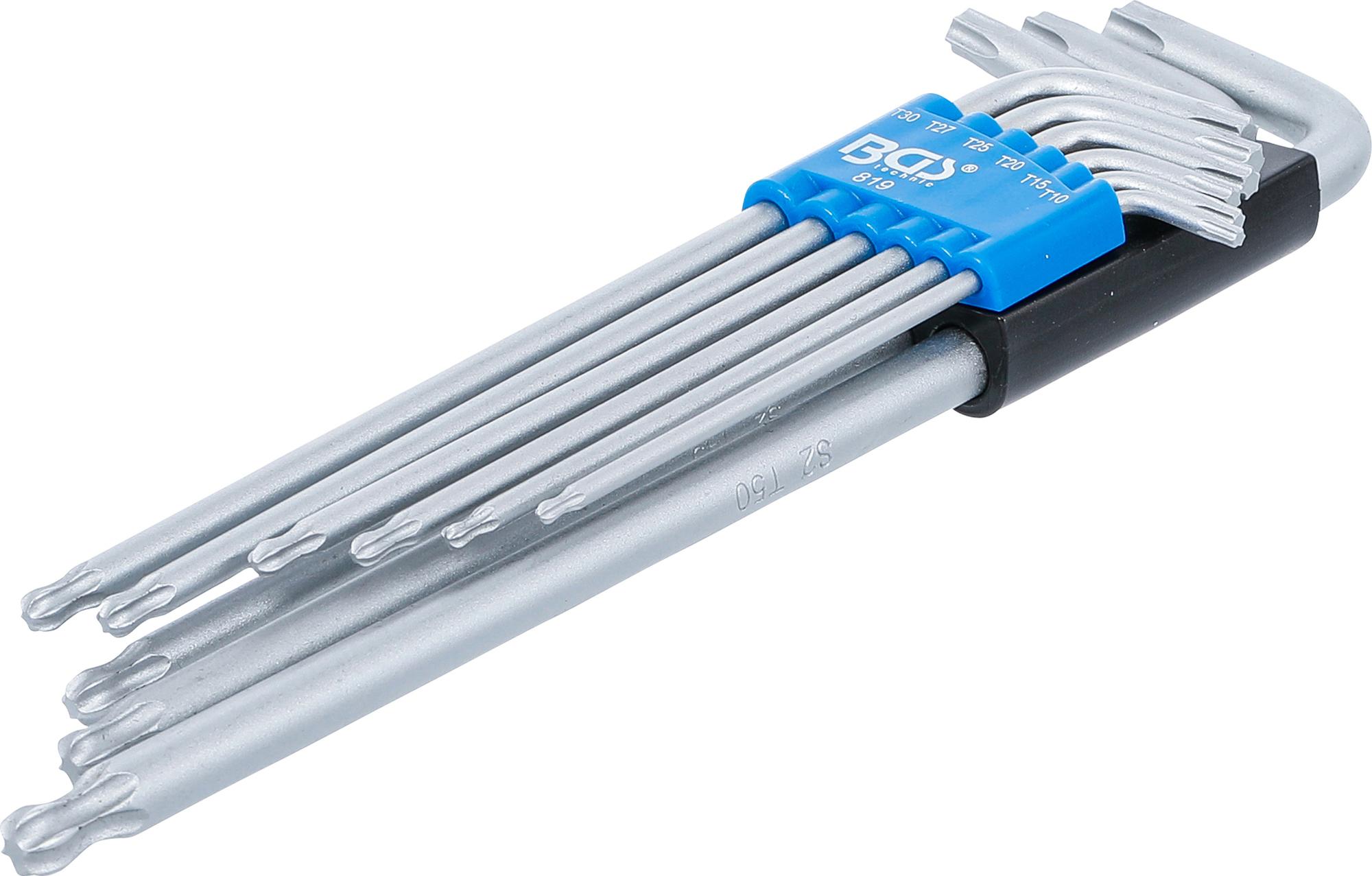 L tipo raktų rinkinys | ilgi | šarnyriniai | T-Star (Torx) T10 - T50 | 9 vnt. (819)