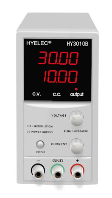 Laboratorinis maitinimo šaltinis 0-30Vdc 0-10A; impulsinis, HYELEC