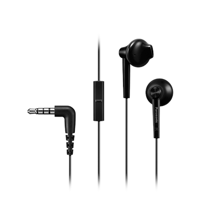 Ausinės Panasonic Headphones RP-TCM55E-K In-ear, 3.5mm (1/8 inch), Microphone, Black,