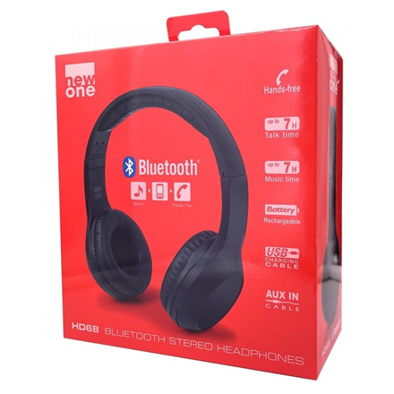 Ausinės New-One  Headphones  HD 68  Wireless  Bluetooth  Black