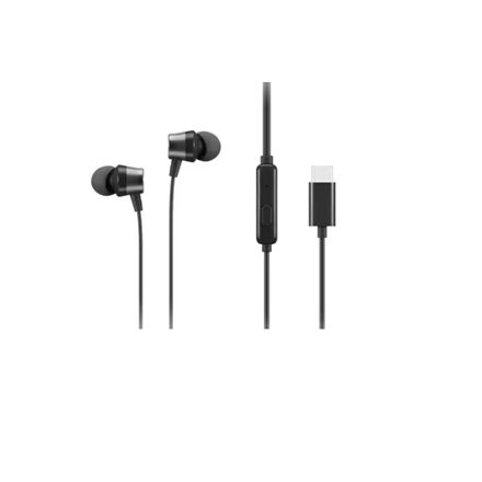 Ausinės Lenovo  USB-C Wired In-Ear Headphones (with inline control)  4XD1J77351  Wired  Black