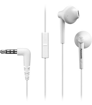 Ausinės Panasonic Headphones RP-TCM55E In-ear, Microphone, White