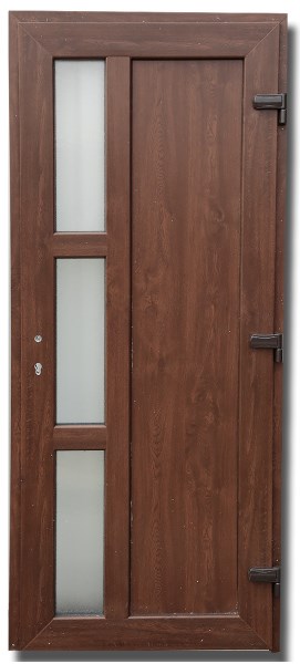Durys lauko PVC BAZ 1620 1620 1000x2100 deš.auks.ąžuolas