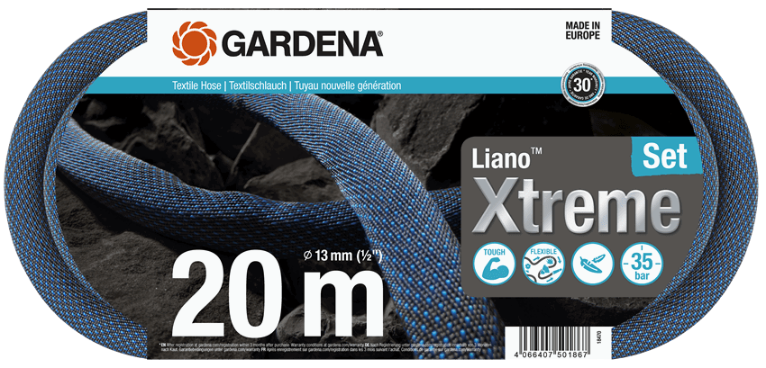 Laistymo žarna GARDENA Liano Xtreme, 1/2, 20 m,  su jungtimis ir antgaliu