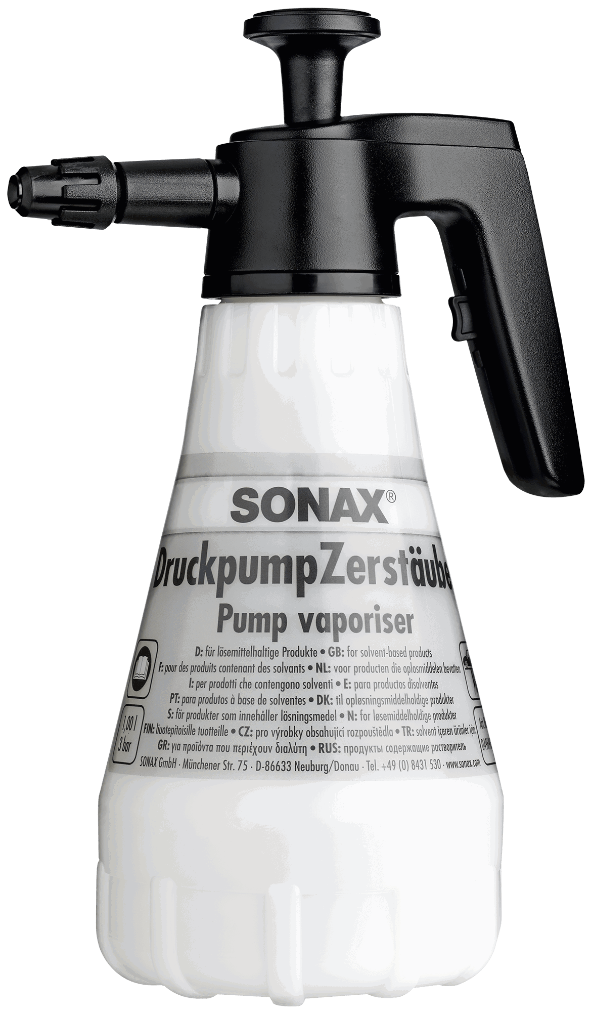 Slėginis purkštuvas tirpikliams SONAX, 1L