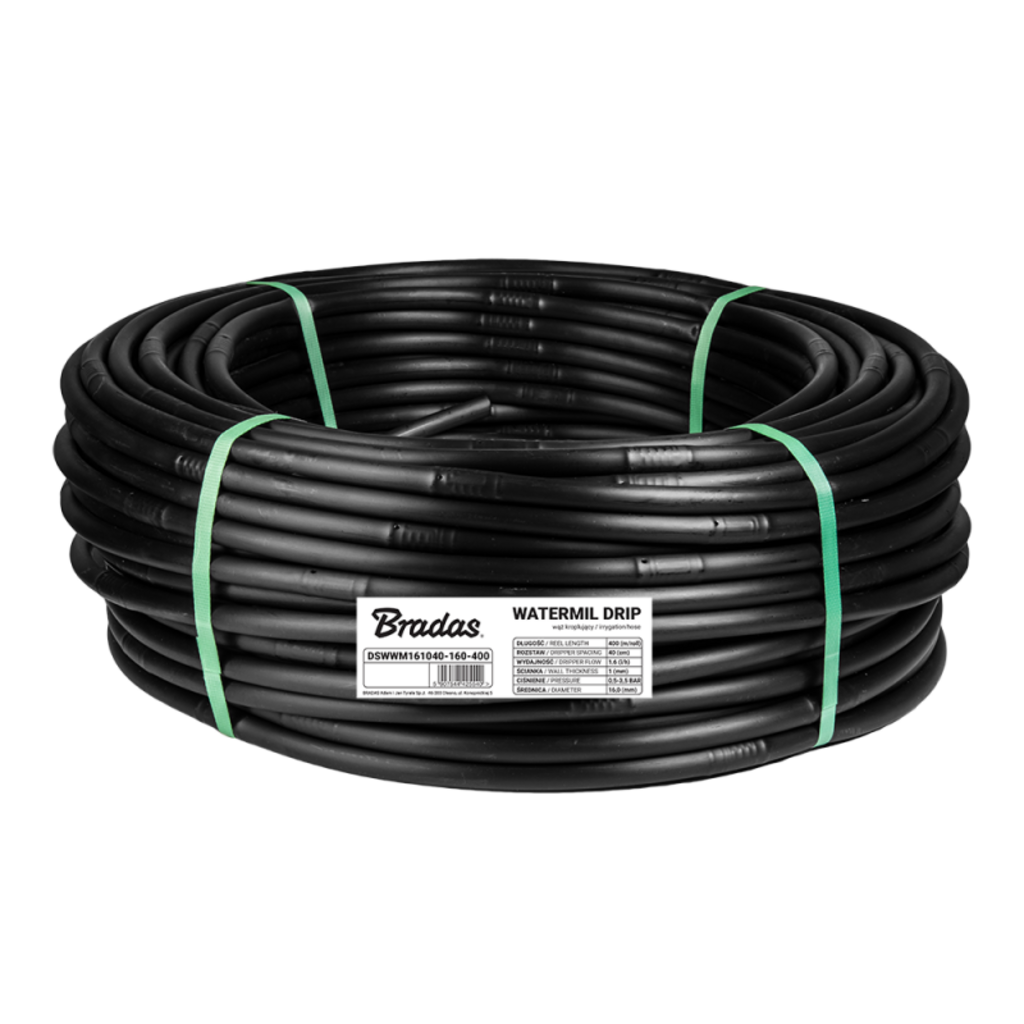 Lašelinio laistymo žarna Bradas WATERMIL DRIP, 100 m (16 / 1,0mm / 60cm / 1,6l/h)