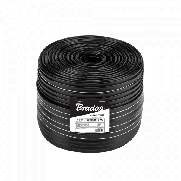 Lašelinio laistymo juosta BRADAS HIRRO TAPE, 100 m (16mm / 8mil / 1,5l/h / 20cm)