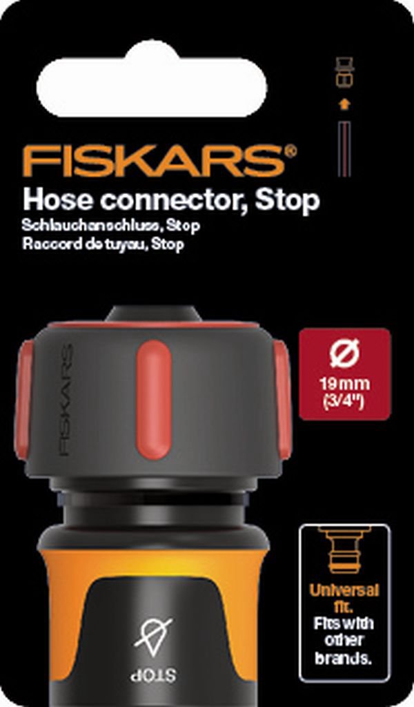 Laistymo žarnos Fiskars QuickHose Connector STOP 19mm (3/4")