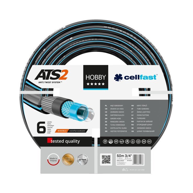 CELLFAST HOBBY ATS2 sodo žarna 50 m Virš žemės Juoda, Mėlyna