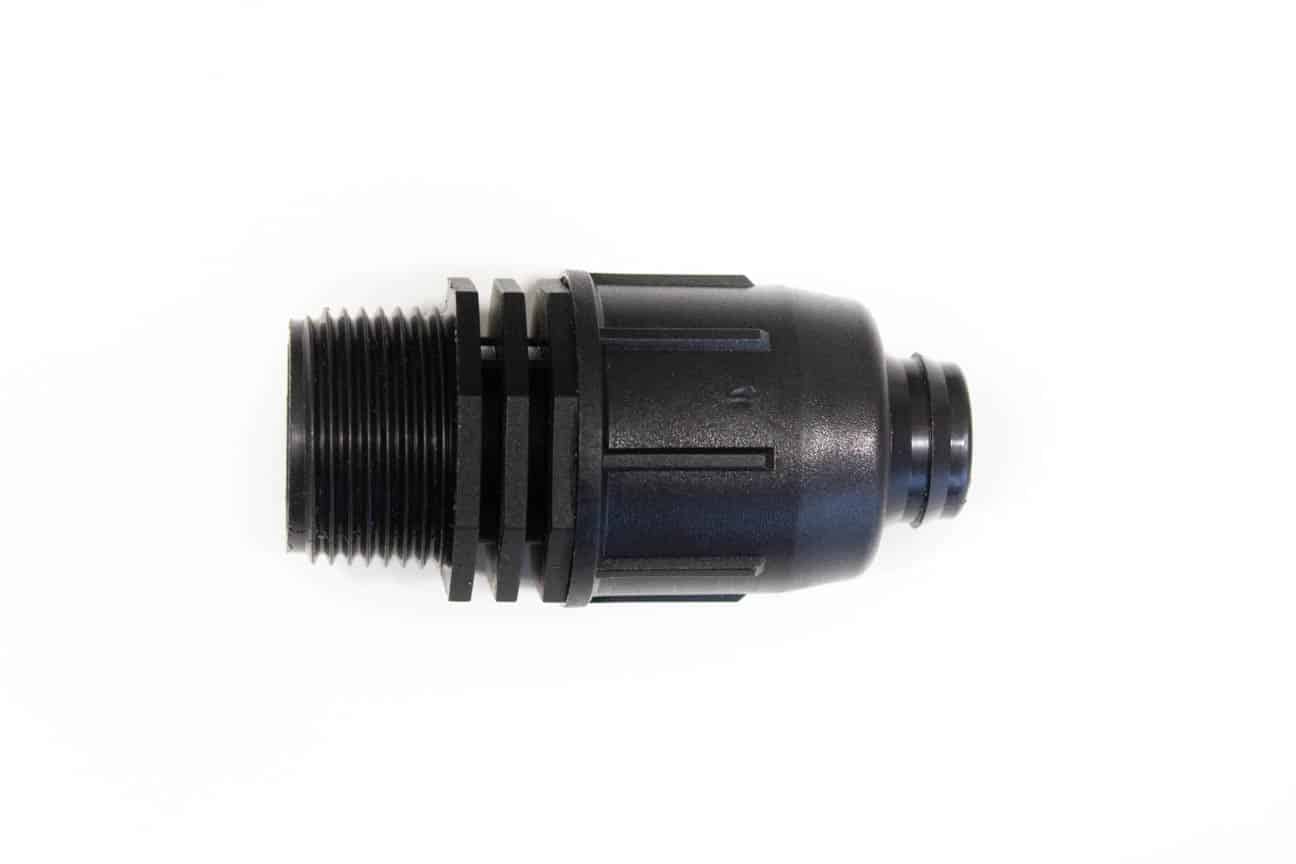 Sujungimas 16mm LDPE vamzdis ir ½” išorinis sriegis