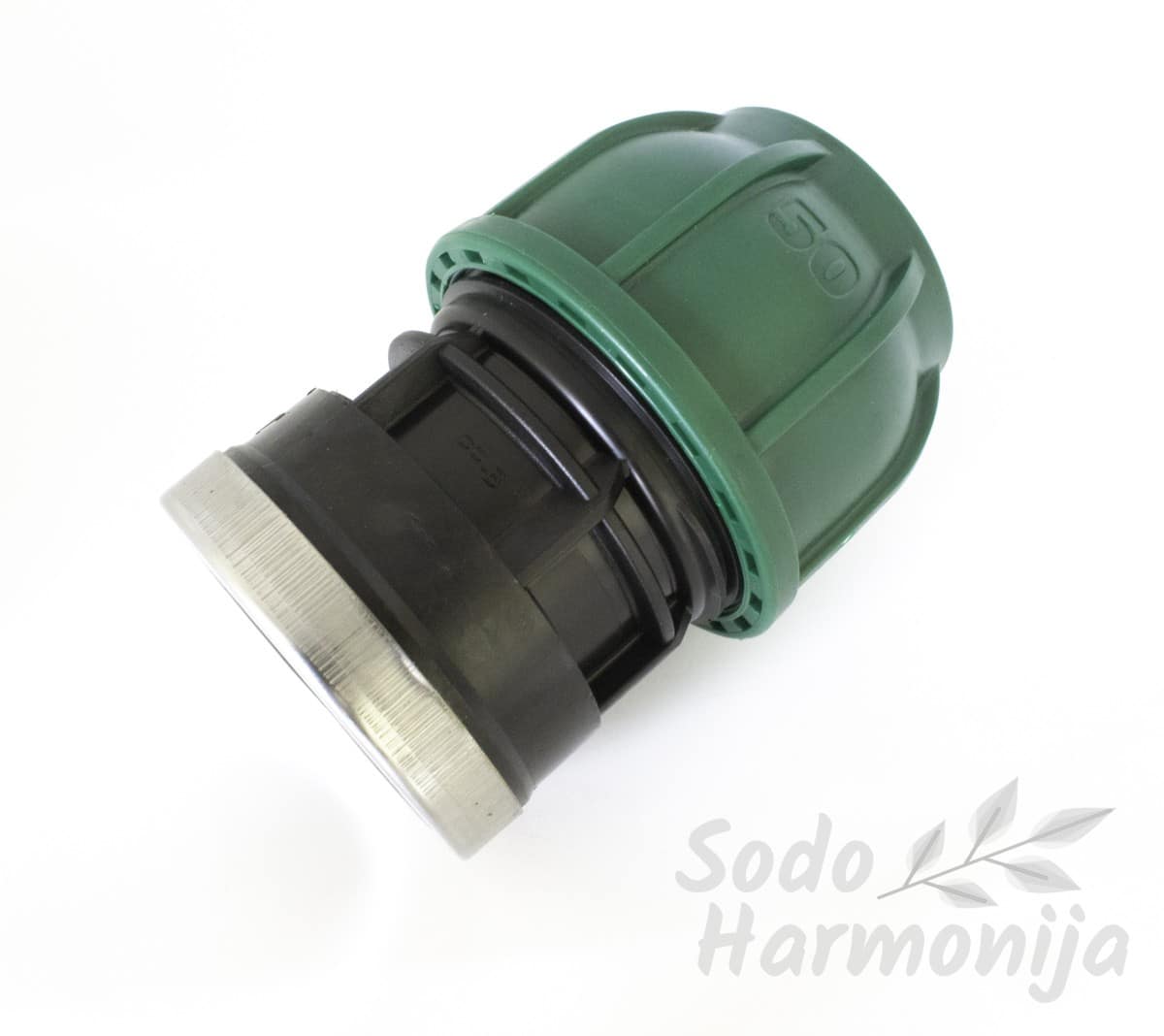 PP Sujungimas 50mm vamzdžiui ir 2” vidinis sriegis
