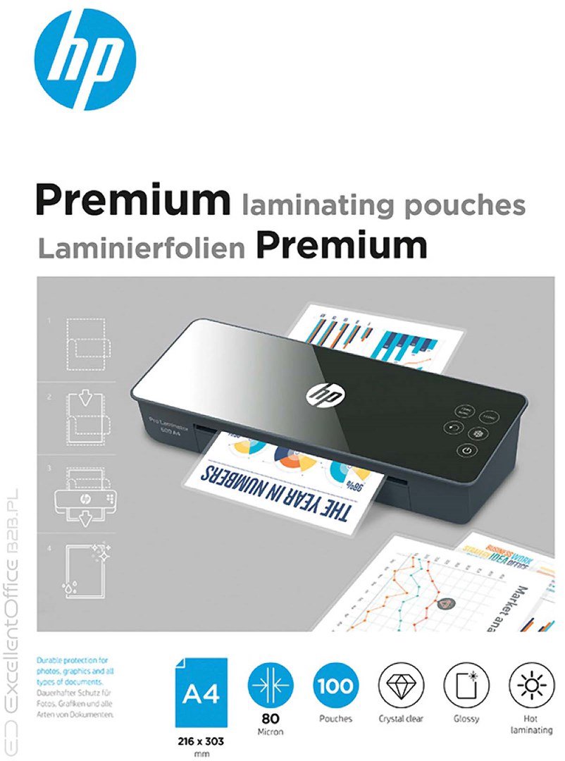 HP Premium laminavimo plėvelė A4 100 vnt