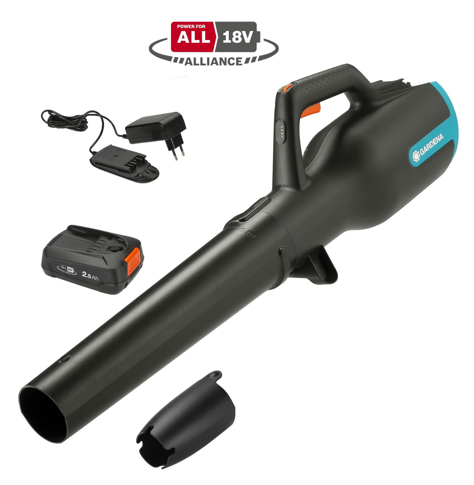 Akumuliatorinis lapų pūstuvas GARDENA PowerJet 18V P4A, 18 V, 2,5 Ah, 1,8 kg