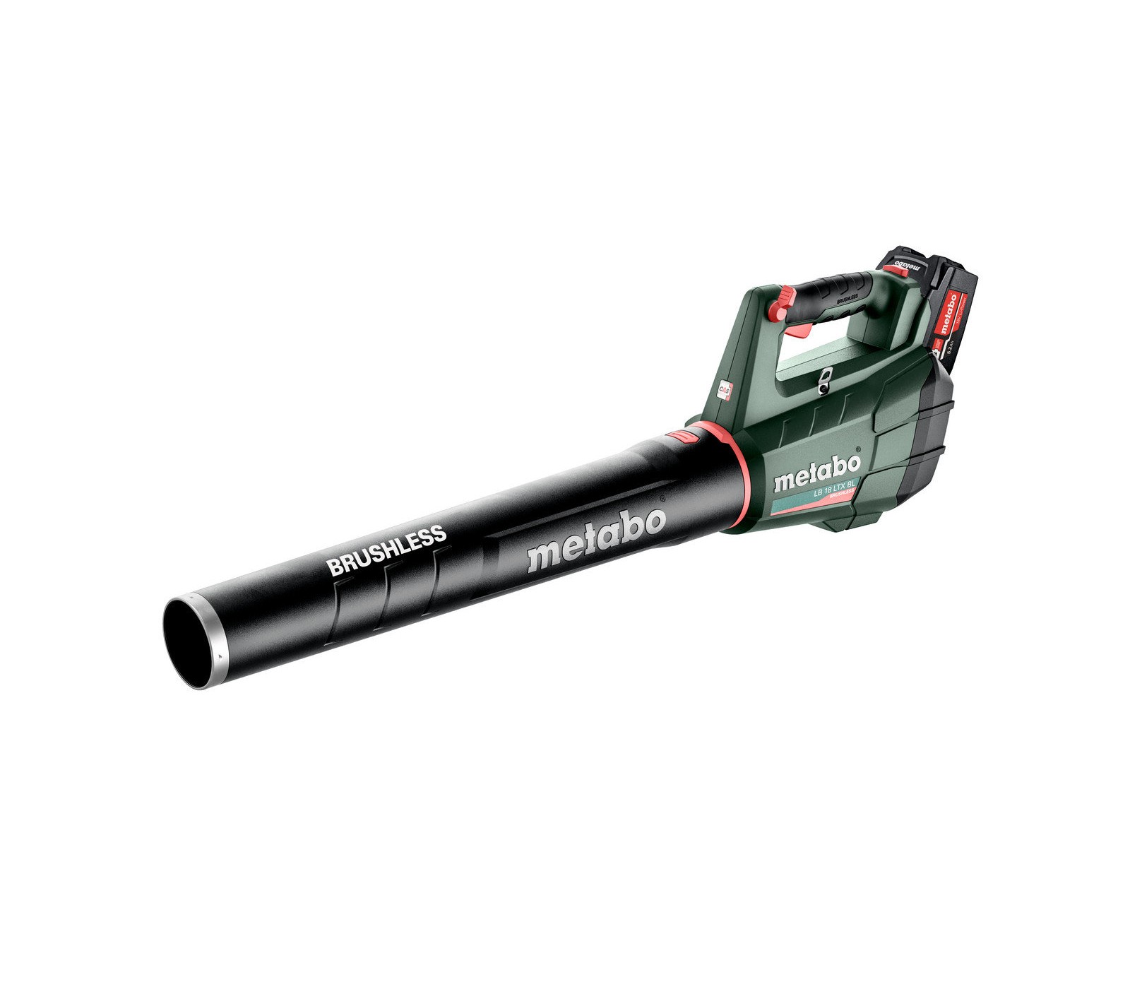 Akumuliatorinio lapų pūstuvo Metabo LB 18 LTX BL (601607850) rinkinys, 18 V, 2 x 5,2 Ah + įkroviklis