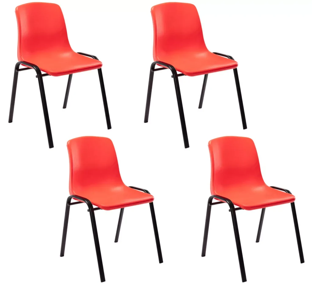 4 sukraunamų kėdžių rinkinys Nowra plastikas