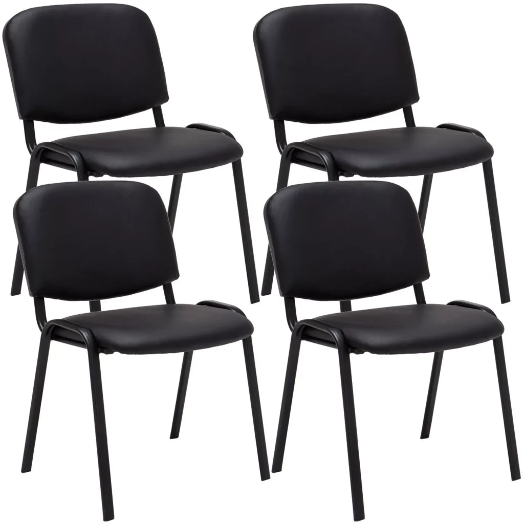4 lankytojų kėdžių rinkinys "Ken" imitacijos oda
