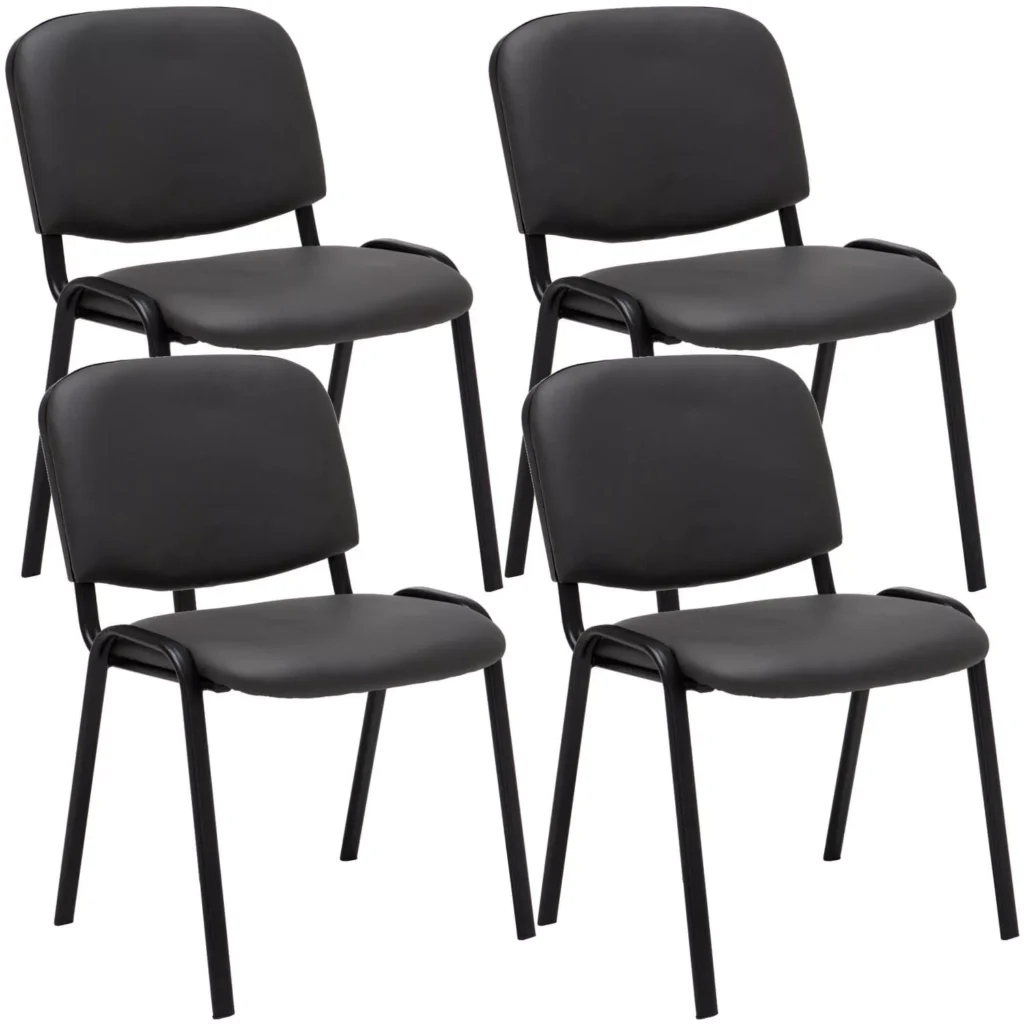 4 lankytojų kėdžių rinkinys "Ken" imitacijos oda