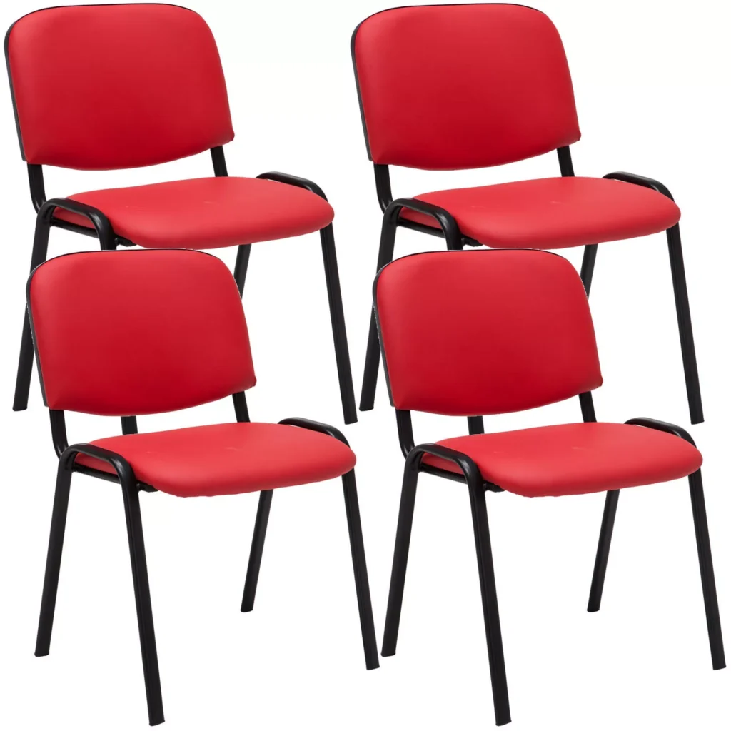 4 lankytojų kėdžių rinkinys "Ken" imitacijos oda