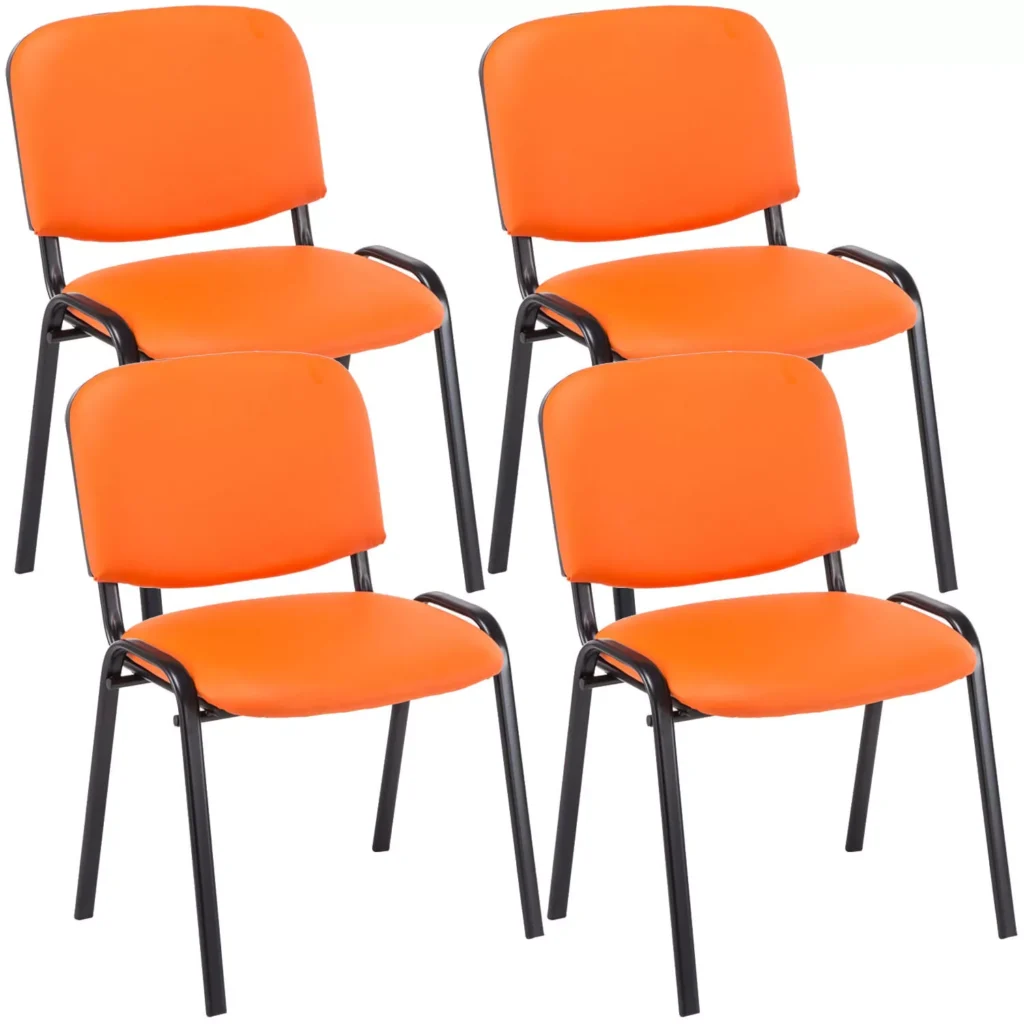 4 lankytojų kėdžių rinkinys "Ken" imitacijos oda