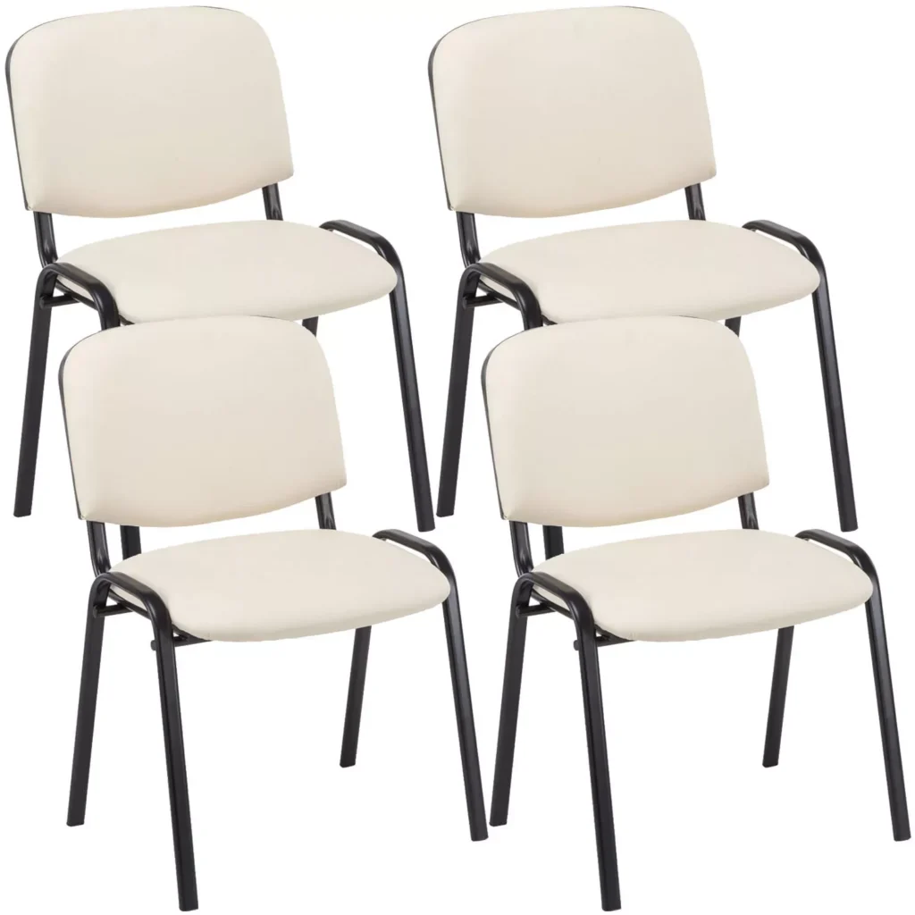 4 lankytojų kėdžių rinkinys "Ken" imitacijos oda