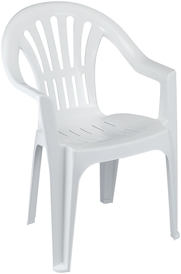 Plastikinė lauko kėdė ELBA, 55,5 x 56 x 81 cm,  baltos sp.