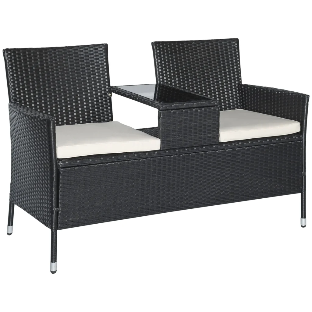 Poliratano sodo suoliukas su stalu 133 x 63 x 84cm