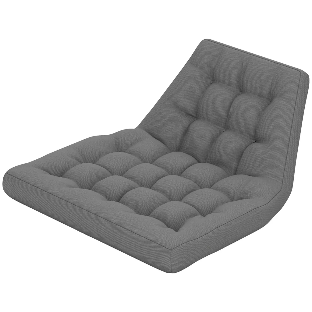 Kėdės Pagalvėlė 120x100 cm | 8 cm Storio Pagalvėlė su Atlošu, Vandenį Atstumianti, Skirta Supamiems Krėslams ir Pakabinamiems Krepšiams, Pilka